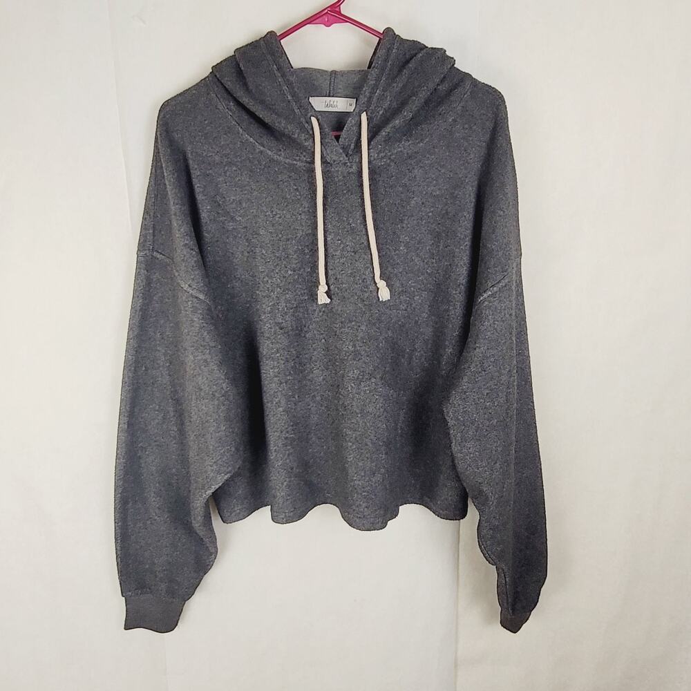 Talulah grey fleece hoodie Size Medium cropped oversized minimal comfycore